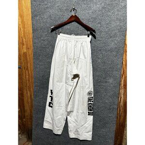 Extreme Taekwondo Pants Mens Small White Martial Arts Wide Leg Elastic Waist